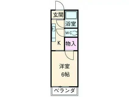 吉沢ハイツ(1K/2階)の間取り写真