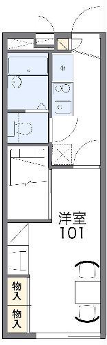 レオパレスグリーンヒルズ(1K/1階)の間取り写真