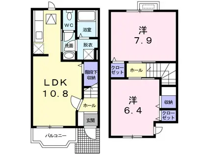 パストラルB(2LDK/1階)の間取り写真