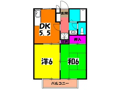 エスポワール・K(2DK/1階)の間取り写真