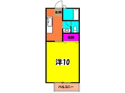 メゾン平松ラ・フォンテーヌⅠ(1K/1階)の間取り写真