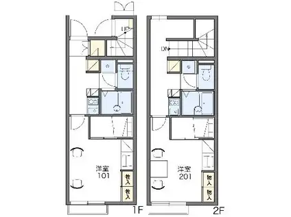レオパレスTIARA(1K/2階)の間取り写真