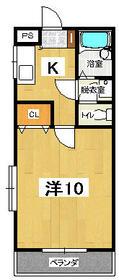 サンワハイツ5号棟(1K/2階)の間取り写真