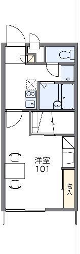 レオパレスルーチェ(1K/1階)の間取り写真