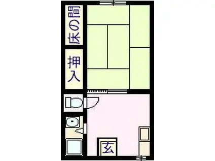 サカトクハイツ(1DK/2階)の間取り写真