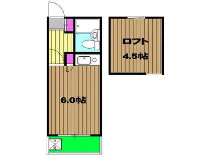 サンローズ三鷹台(ワンルーム/2階)の間取り写真