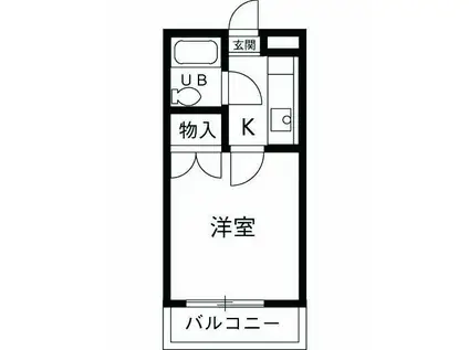 藤ハイツ桜(ワンルーム/4階)の間取り写真