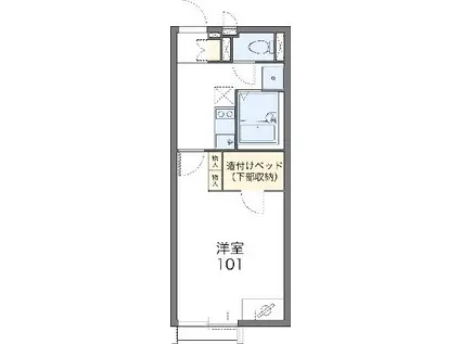 レオネクストリッフェル(1K/2階)の間取り写真