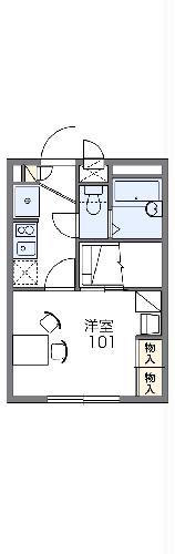 レオパレス御本丸弐番館(1K/1階)の間取り写真