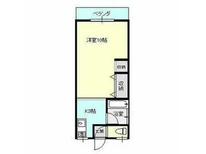 太陽マンション103棟(1K/4階)の間取り写真