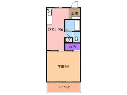 橘ハイツ(1DK/3階)の間取り写真