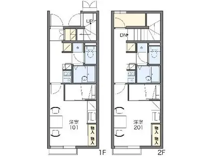 レオパレスグランパ(1K/1階)の間取り写真