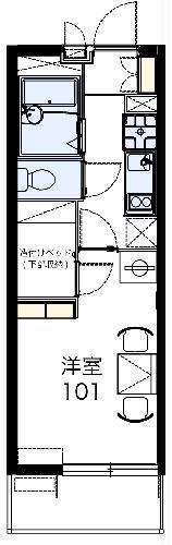 レオパレス中今泉(1K/3階)の間取り写真