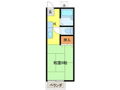 コスモヴィラ(1K/1階)の間取り写真