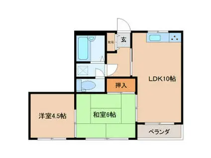 グランヴェール(2LDK/2階)の間取り写真