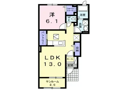 アイフィールドⅡ番館(1LDK/1階)の間取り写真