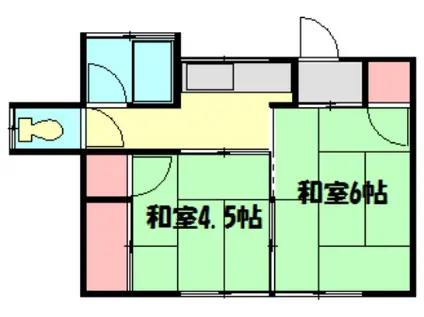 片野アパート(2K/2階)の間取り写真