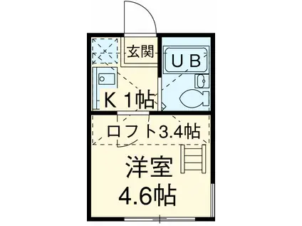 シャンテ立花Ⅱ(1SK/1階)の間取り写真