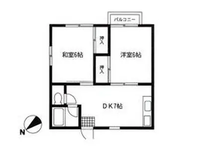 なぎさハイツ(2DK/2階)の間取り写真