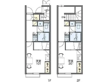 レオパレスたぶの木(1K/1階)の間取り写真