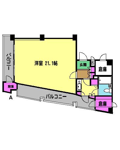 メゾンノア(1K/6階)の間取り写真