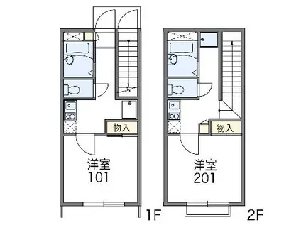 レオパレスグランシャリオ(1K/2階)の間取り写真