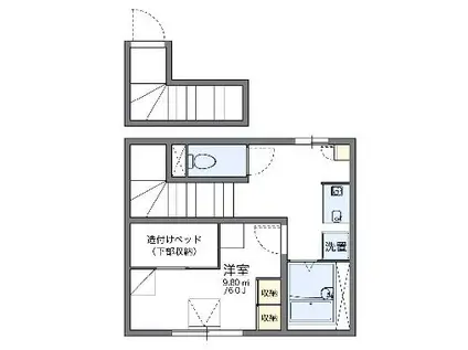 レオパレスカームリィ浜(1K/2階)の間取り写真