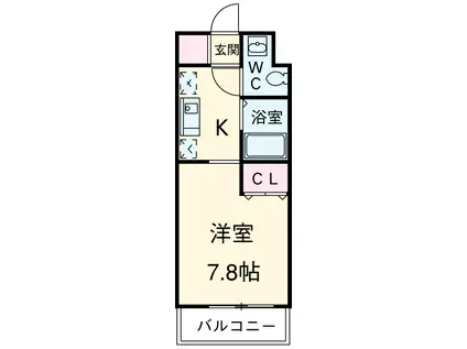 DELCCS AYASE Ⅲ(1K/3階)の間取り写真