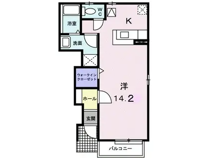 フレスクーラ(ワンルーム/1階)の間取り写真