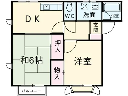 メゾンパーク(2DK/2階)の間取り写真