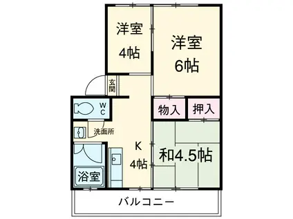 櫛田マンション(3DK/2階)の間取り写真