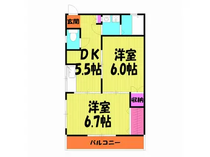 和地マンション(2K/3階)の間取り写真