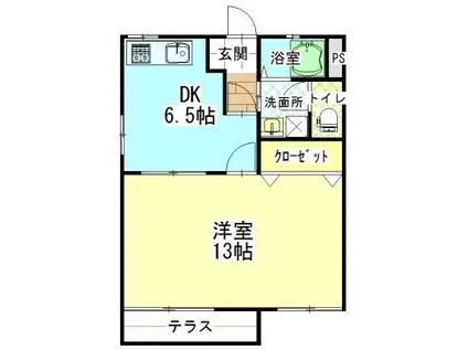 サンテラス N(1DK/2階)の間取り写真