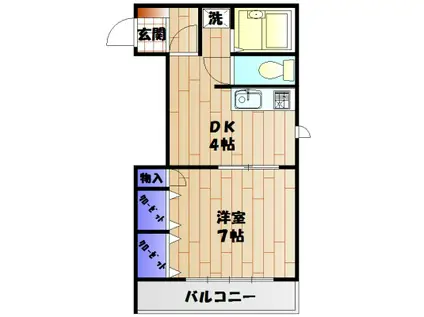 メゾン・ラ・スール(1DK/1階)の間取り写真