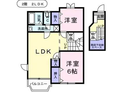 天王森Ⅱ(2LDK/2階)の間取り写真