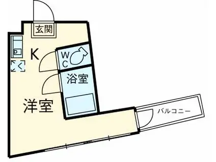オードリービル(ワンルーム/2階)の間取り写真