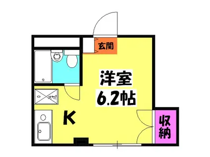 コンフォートマンション北戸田(ワンルーム/2階)の間取り写真