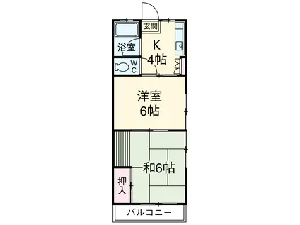 小梅マンション(2K/1階)の間取り写真