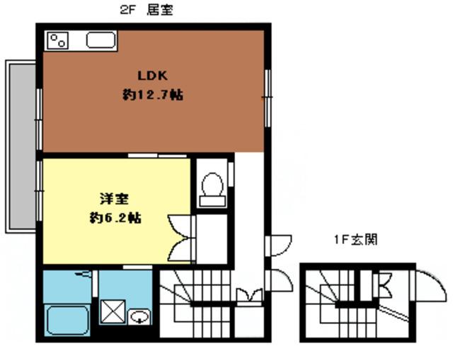 プルームガーデンⅢ(1LDK/2階)の間取り写真