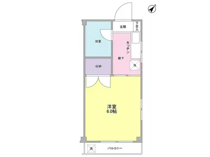 トーコー幸町ハイツパートⅠ(1K/1階)の間取り写真