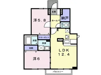 サンリット(2LDK/1階)の間取り写真