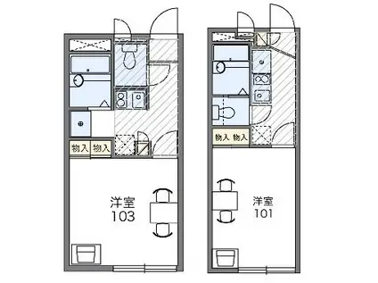 レオパレスアロージョ(1K/2階)の間取り写真