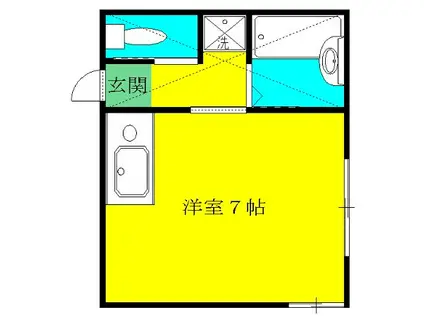 OGAコート(1K/2階)の間取り写真