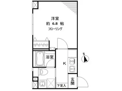 リベルタ東新宿(1K/4階)の間取り写真