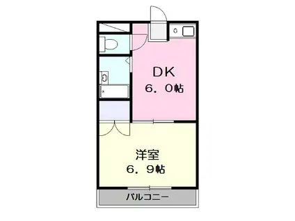 アネックス大幸(1DK/3階)の間取り写真