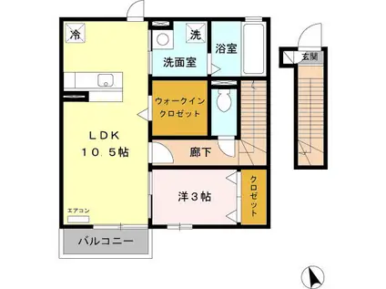 アバンティ Ⅰ(1LDK/1階)の間取り写真