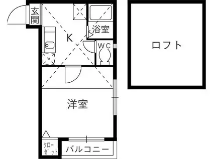 シェーネスハイム黒門(1K/1階)の間取り写真