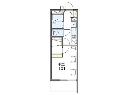 レオパレスサンカレッジ(1K/2階)の間取り写真