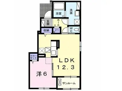 グローヴⅦ(1LDK/1階)の間取り写真