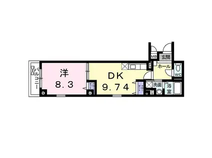 LA・KIYAMIYASSO(1LDK/3階)の間取り写真